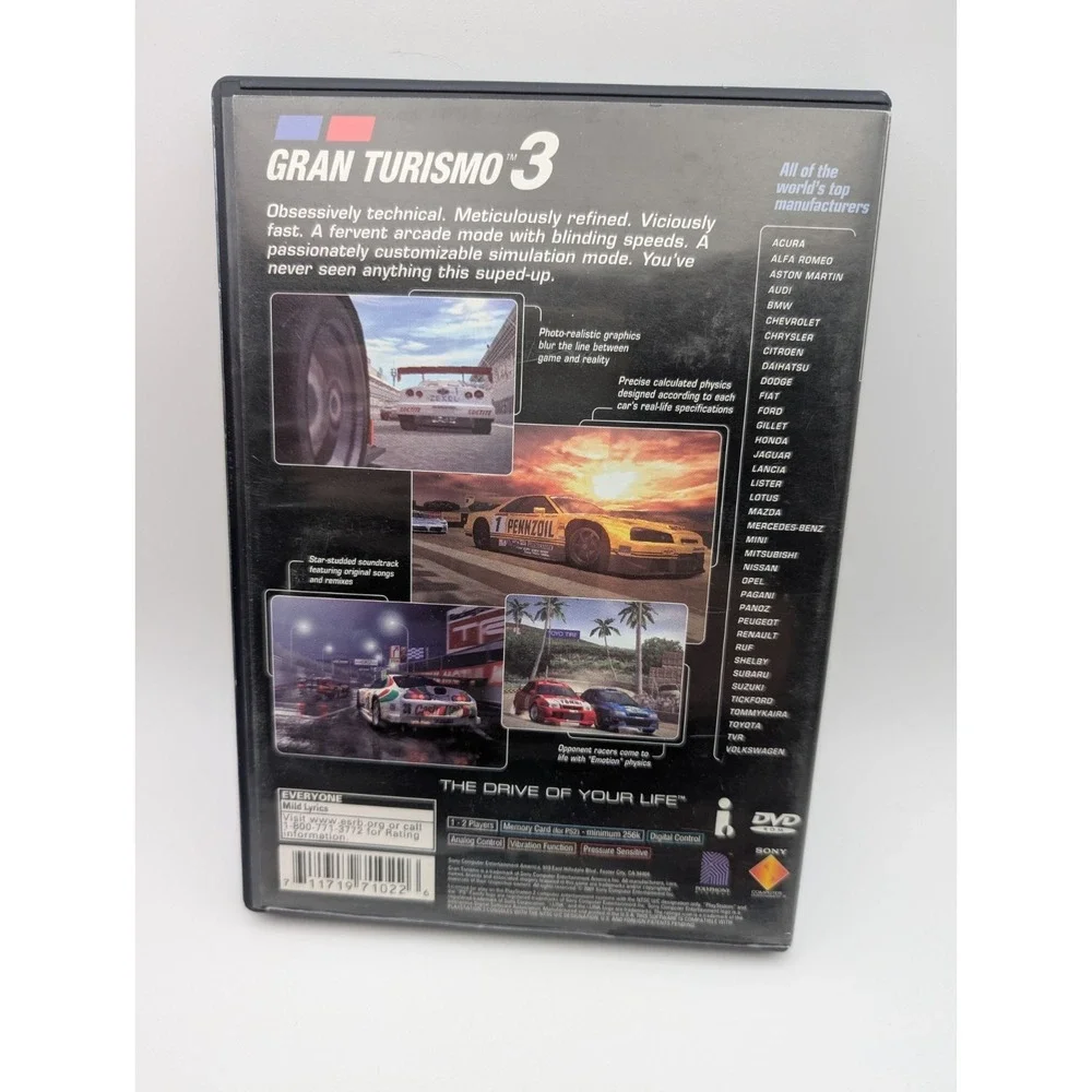 Gran Turismo 3 A-Spec Sony PlayStation 2 PS2 Complete CIB Black Label - Tested